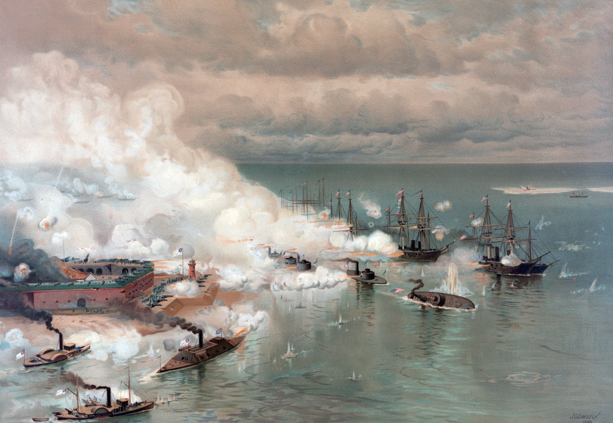 Battle of Mobile Bay, pub L Prang & Co. autorstwa Thure de Thulstrup