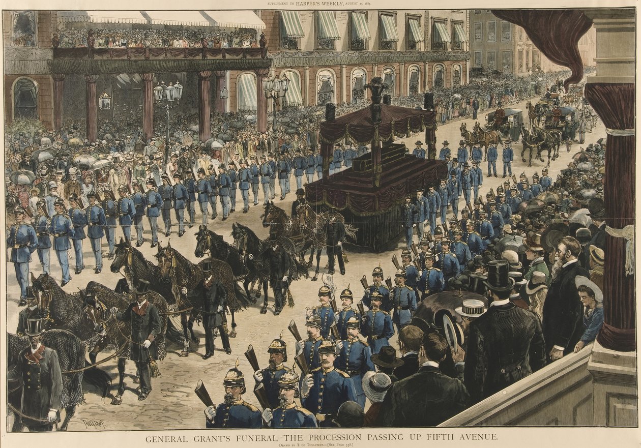 General Grants Funeral - Procesja przechodząca przez Piątą Aleję, z Harper