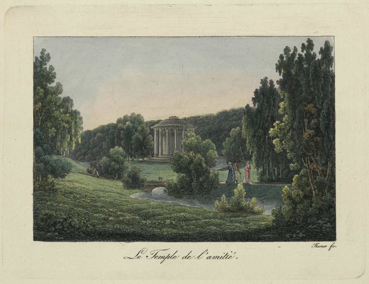 Widok Świątyni Przyjaźni w Pawłowsku, lata 1810. XIX wieku. autorstwa Thurner