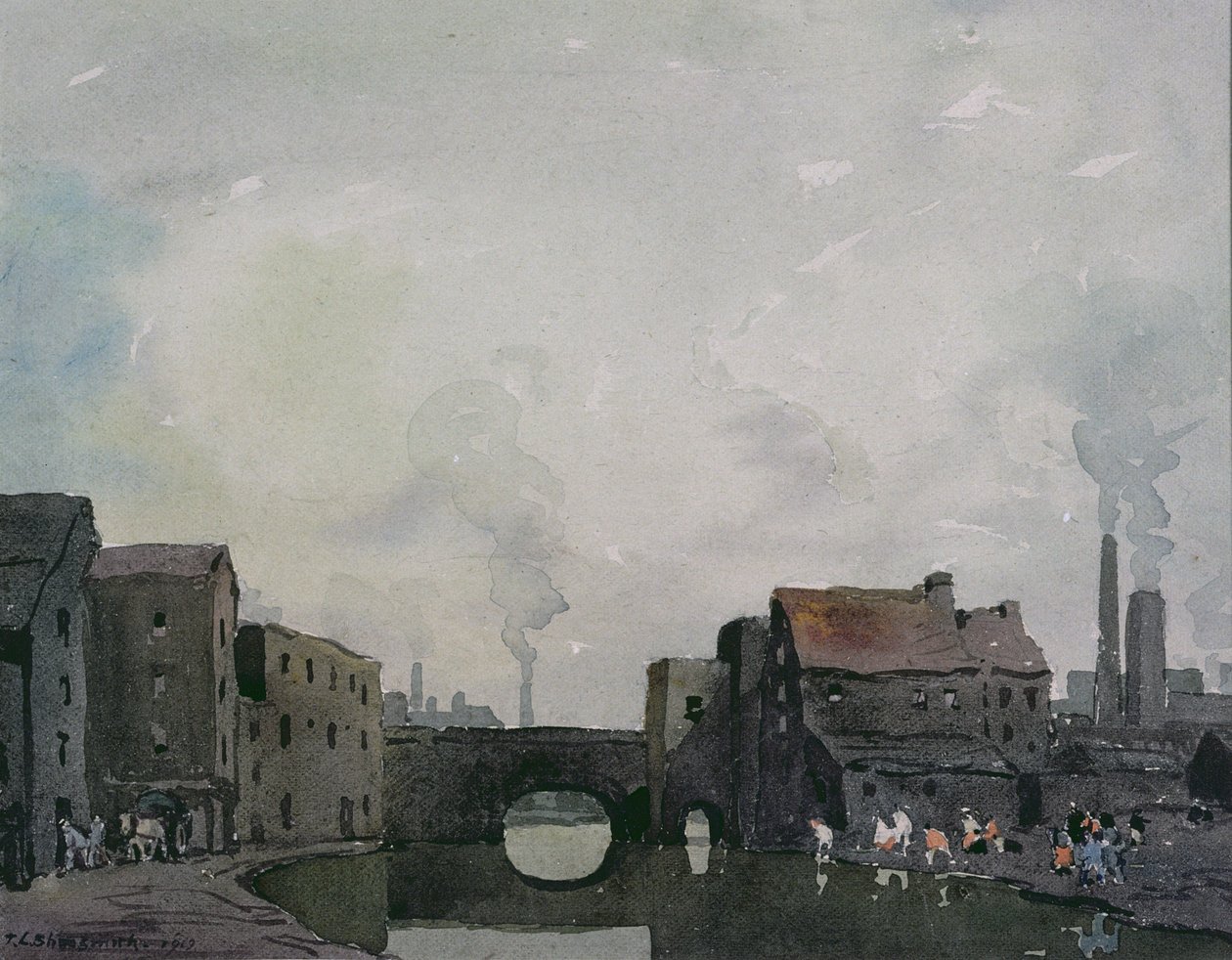 Kanał Birmingham (akwarela) autorstwa Thurston Laidlaw Shoosmith