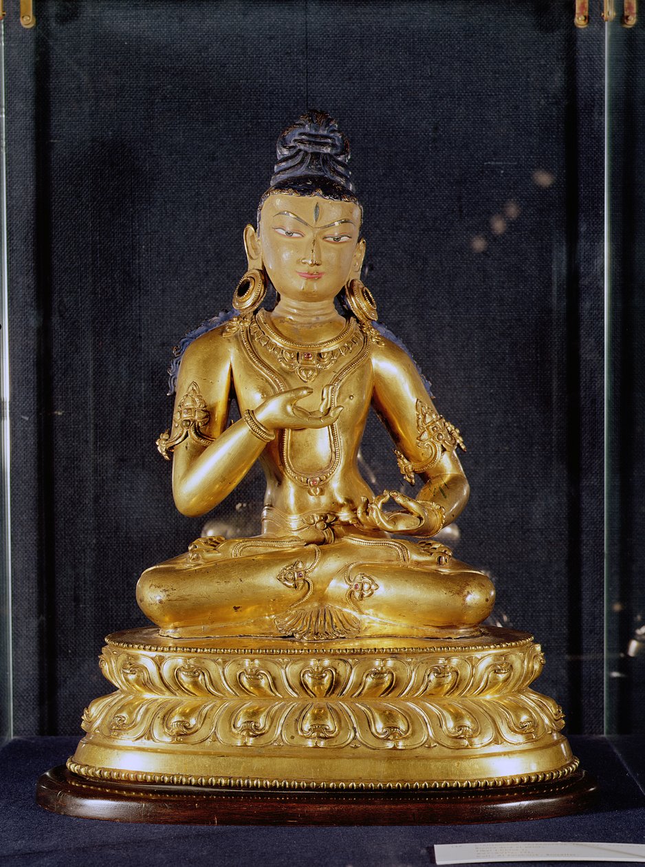 Adibuddha Vajrasattva siedzący w medytacji, XV-XVI w. (złocony brąz) autorstwa Tibetan School