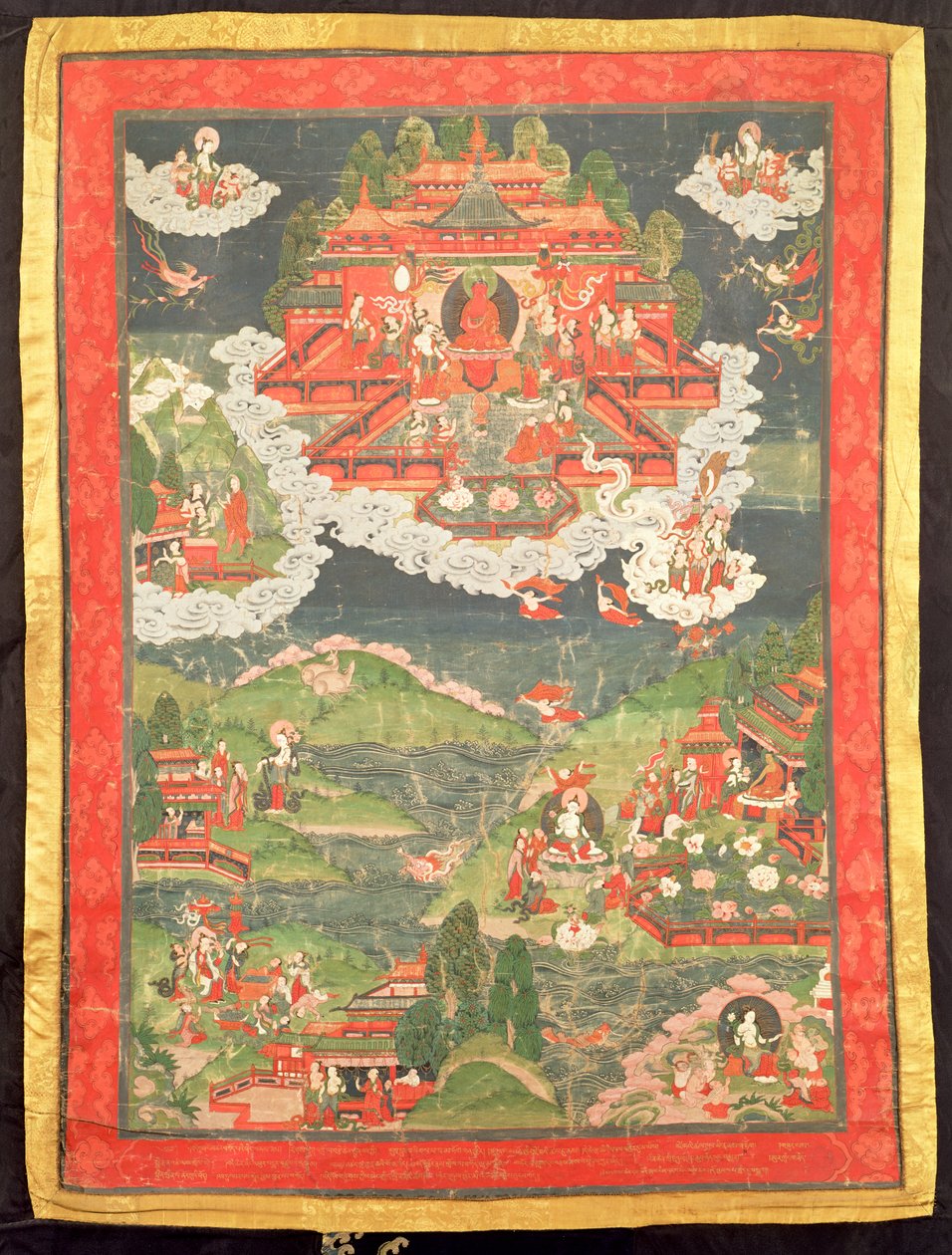 Thangka Raju Amitabhy (malowany jedwab) autorstwa Tibetan School