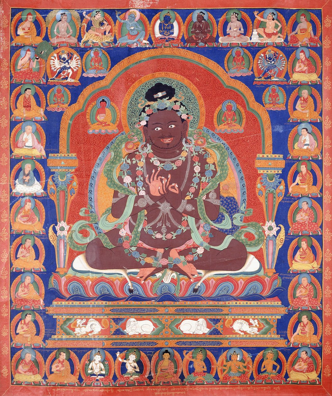 Thang-Ka przedstawiający Mahasiddha Bir Va Pa, c. 1600 autorstwa Tibetan School