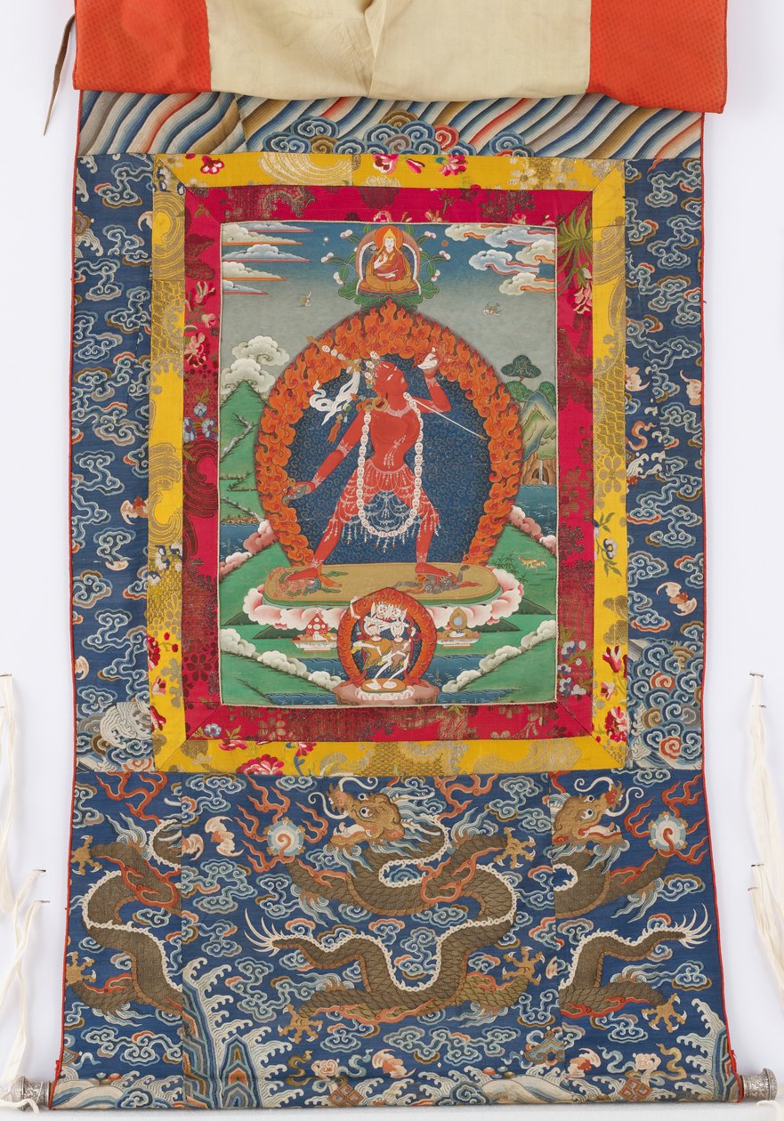 Dakini, malarstwo XIX w., bordiury tekstylne XIX i XVIII w. autorstwa Tibetan School
