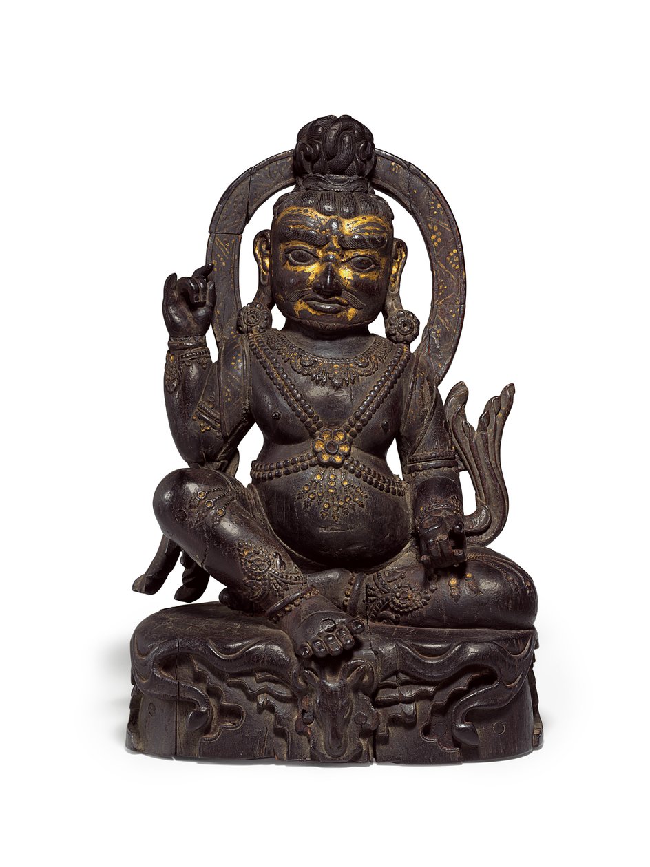 Figura Mahasiddhy (złocony zitan) autorstwa Tibetan School