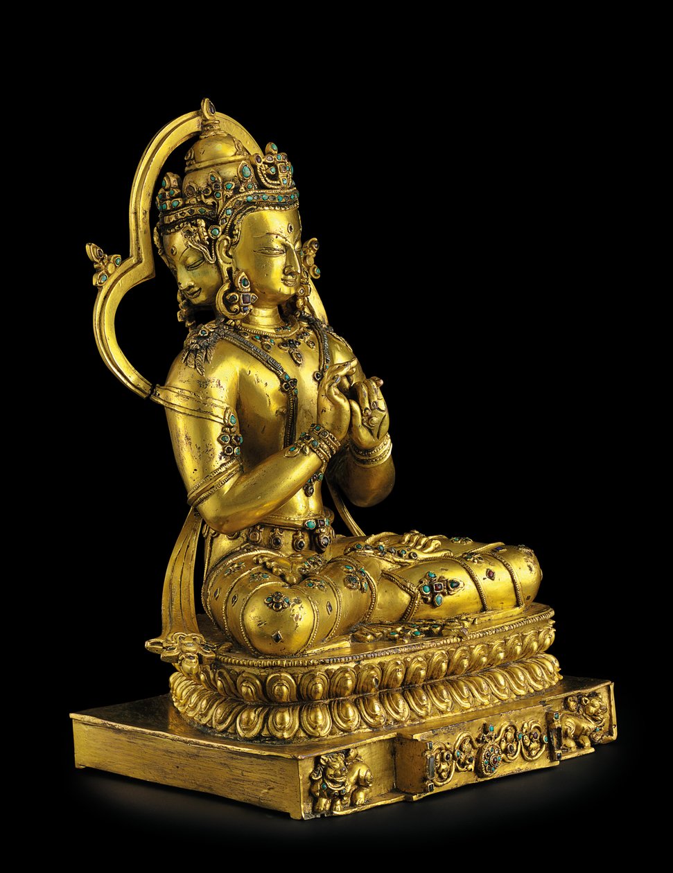Figura Vairochana, Densatil (brąz złocony) (patrz także 876882-4) autorstwa Tibetan School
