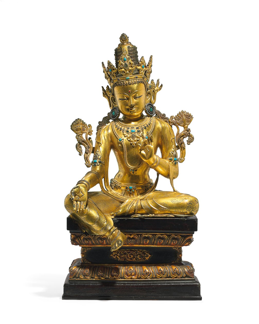 Cesarska figura Awalokiteśwary (patrz także od 474250 do 474254) (z pozłacanego brązu) autorstwa Tibetan School