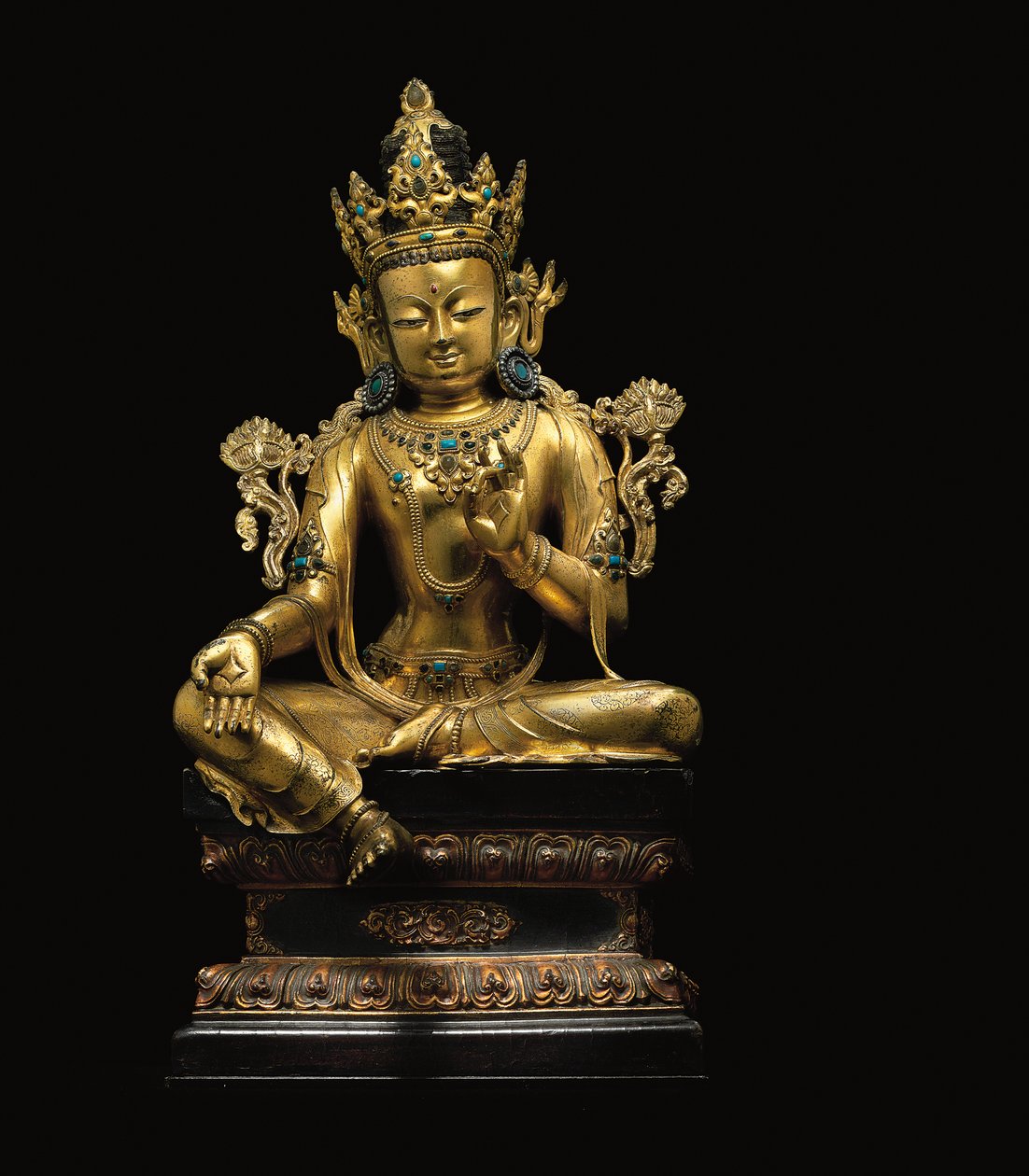 Cesarska postać Awalokiteśwary autorstwa Tibetan School