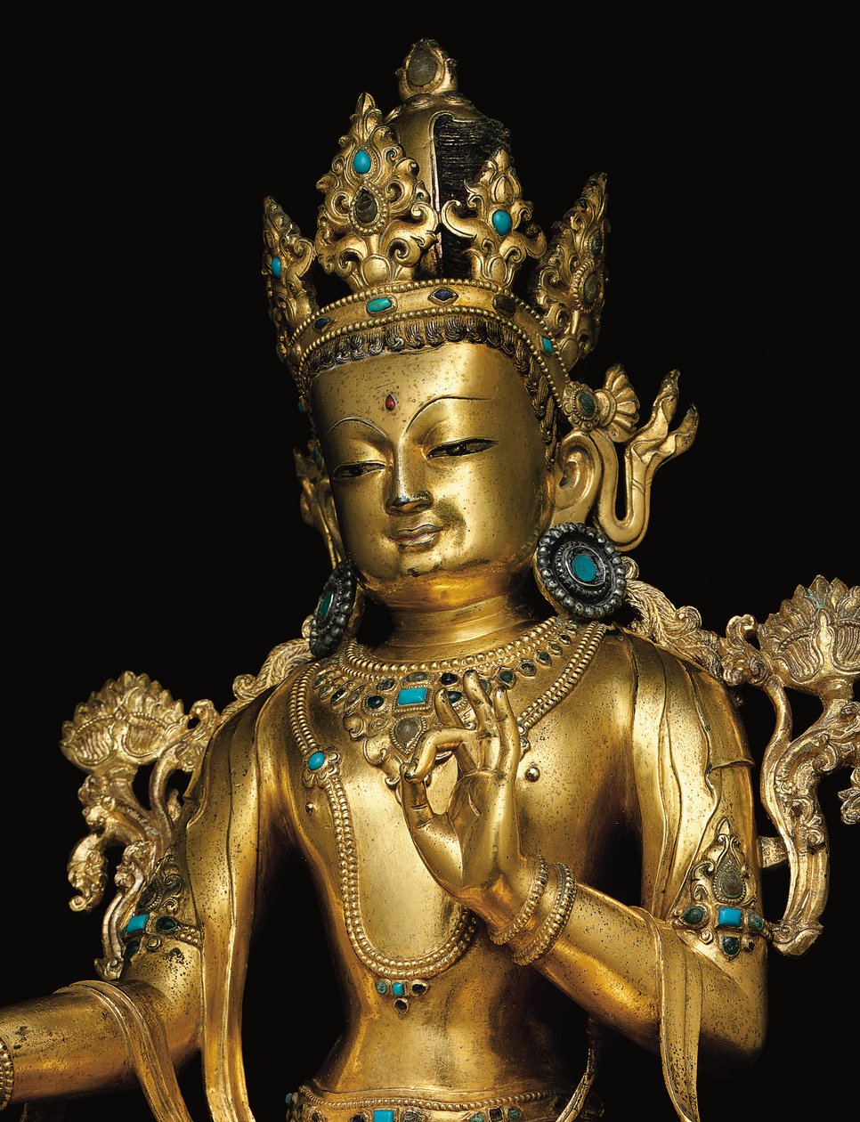 Cesarska postać Awalokiteśwary autorstwa Tibetan School