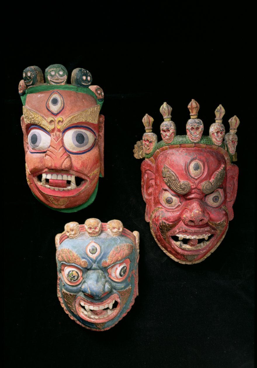 Maski (drewno) autorstwa Tibetan School
