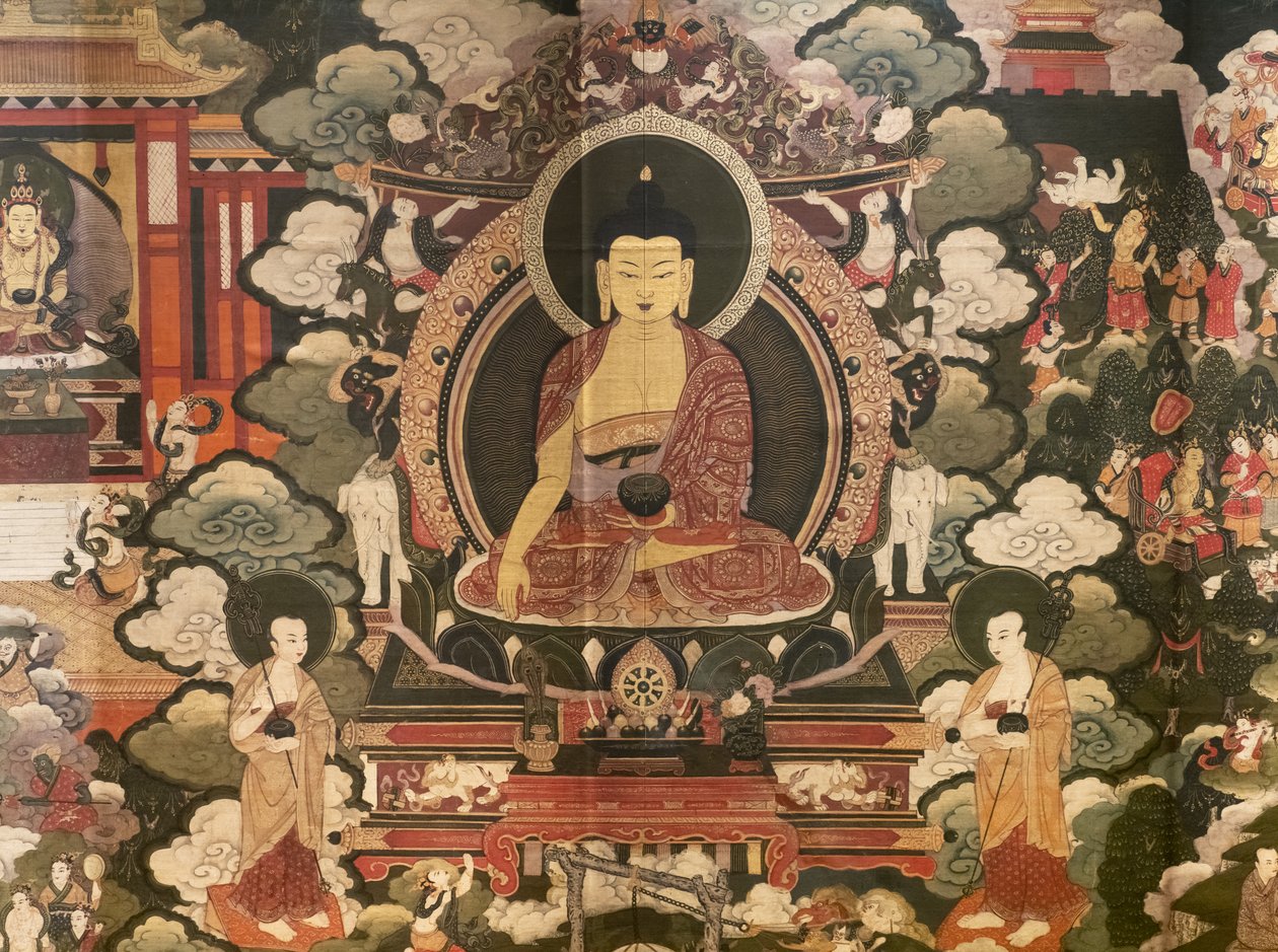 Sceny z życia Buddy Siakjamuniego autorstwa Tibetan School
