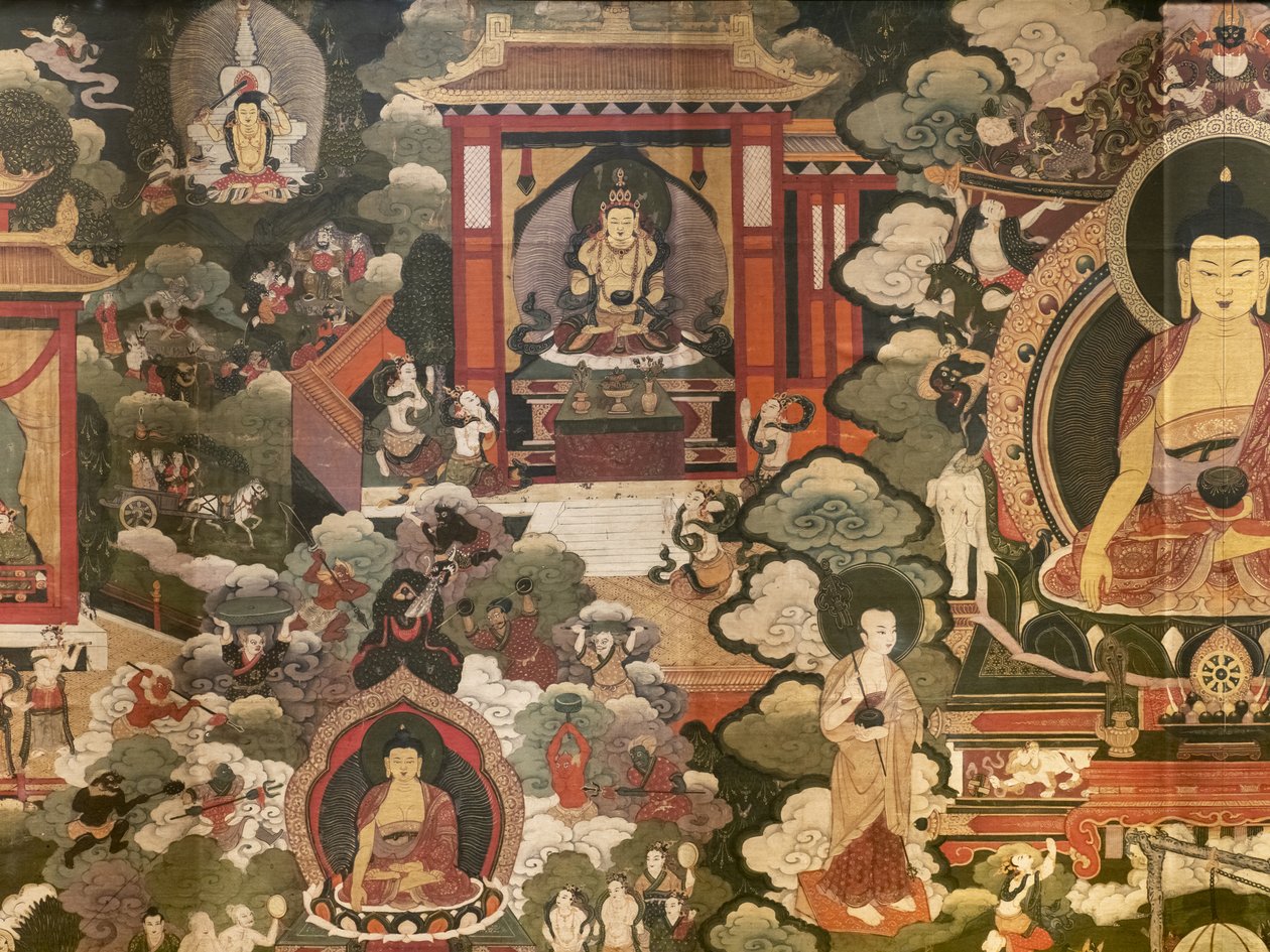 Sceny z życia Buddy Siakjamuniego autorstwa Tibetan School