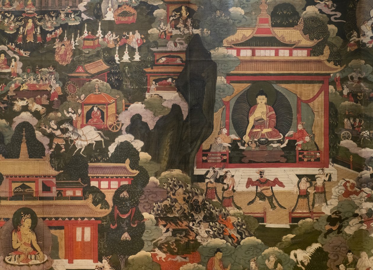 Sceny z życia Buddy Siakjamuniego autorstwa Tibetan School