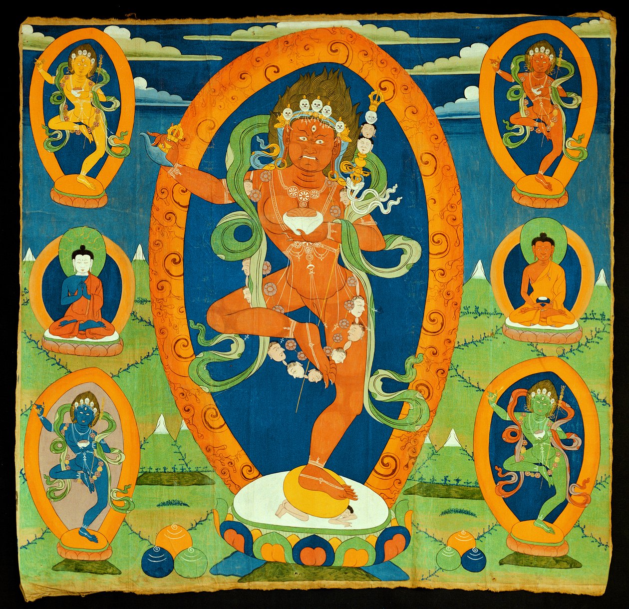 Obraz Thangka przedstawiający Dakini Wadżrawarahi (Do rje pag mo), Tybetański, XIX wiek (tempera na kalce) autorstwa Tibetan School