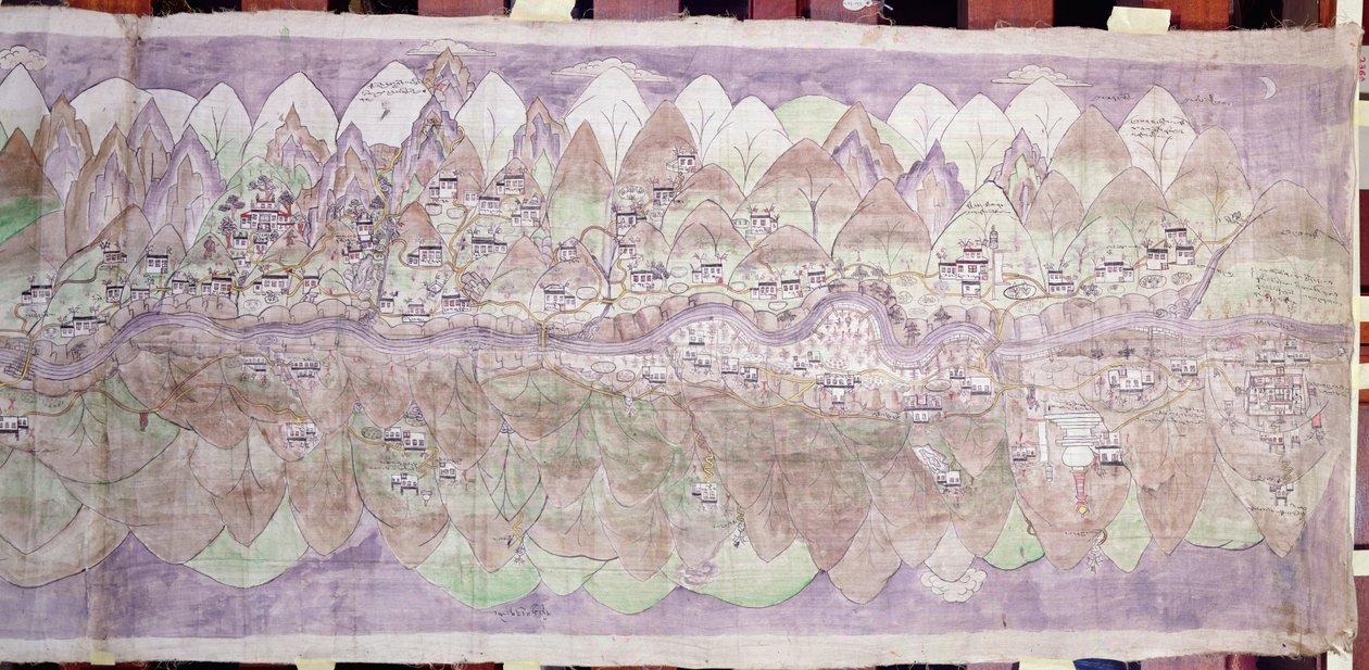 Księżycowy koniec carskiego rongkoru (malowana tkanina) autorstwa Tibetan School