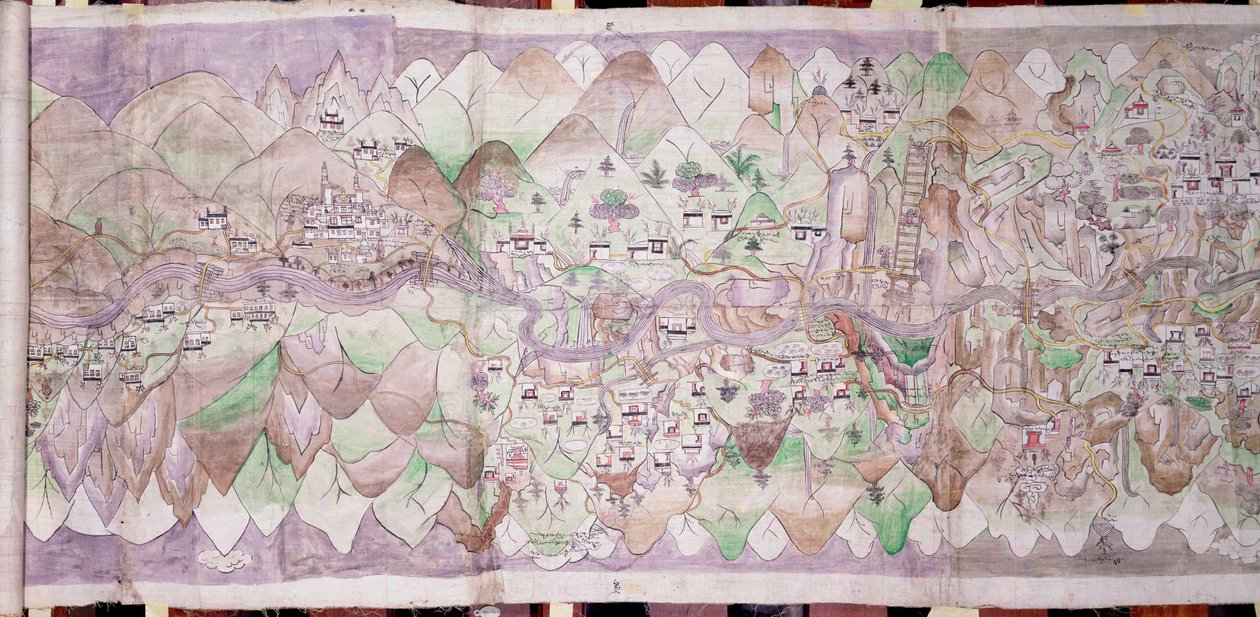 Środkowa część carskiego rongkoru (płótno malowane) autorstwa Tibetan School
