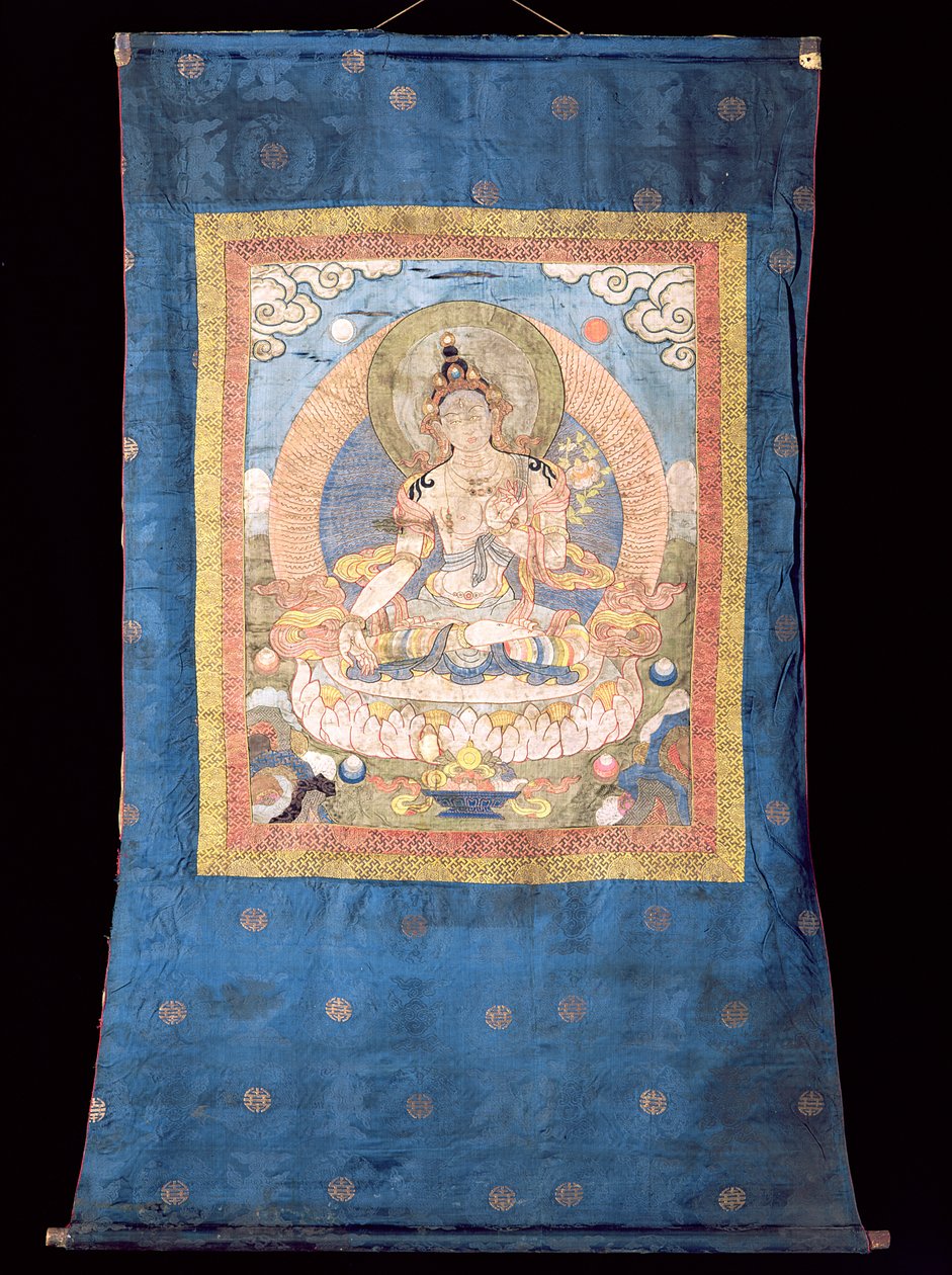 Biała Tara z Bhutanu (tekstylna) autorstwa Tibetan School