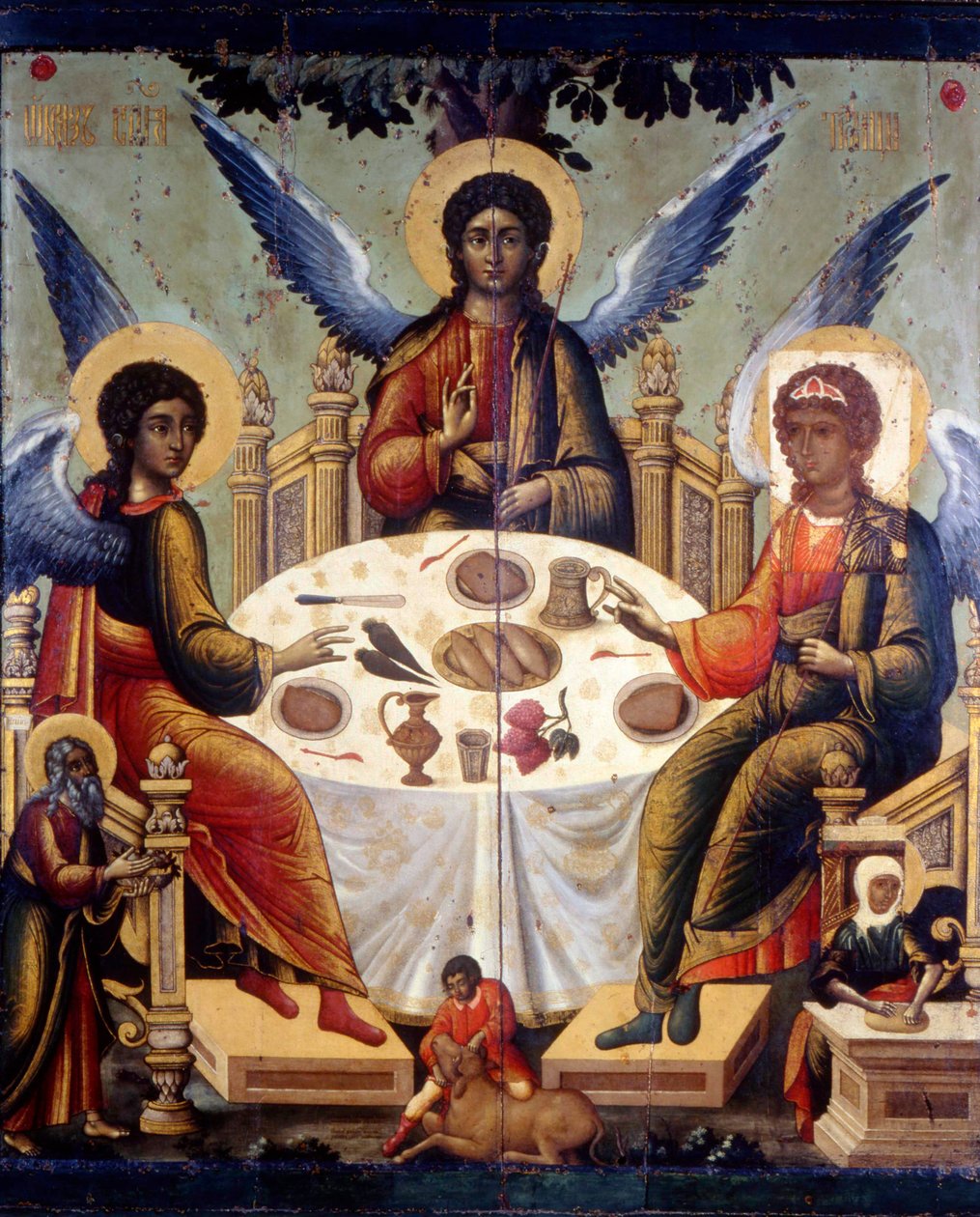 „Gościnność Abrahama”, Trójca Starego Testamentu, 1700. autorstwa Tichon Filatyev