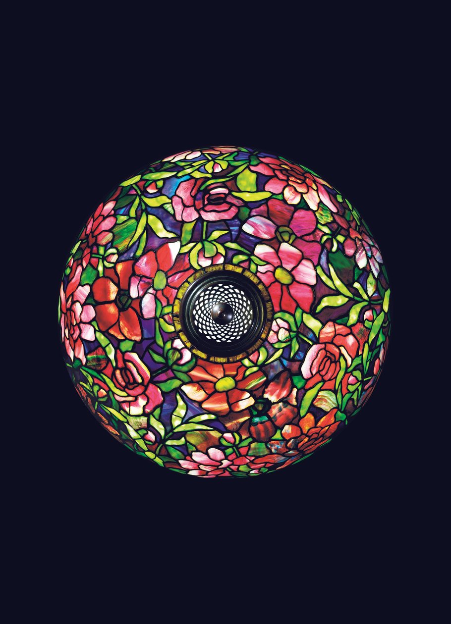 Lampa podłogowa Peony, ok. 1910 (szkło ołowiowe i brąz) (patrz również 2647649) autorstwa Tiffany and Company