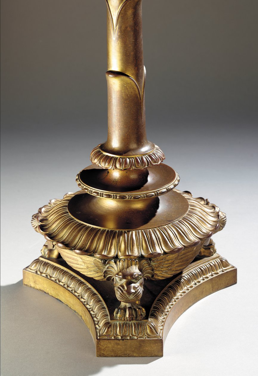Lampa podłogowa Poppy, ok. 1910 (szkło ołowiowe i złocony brąz) autorstwa Tiffany and Company