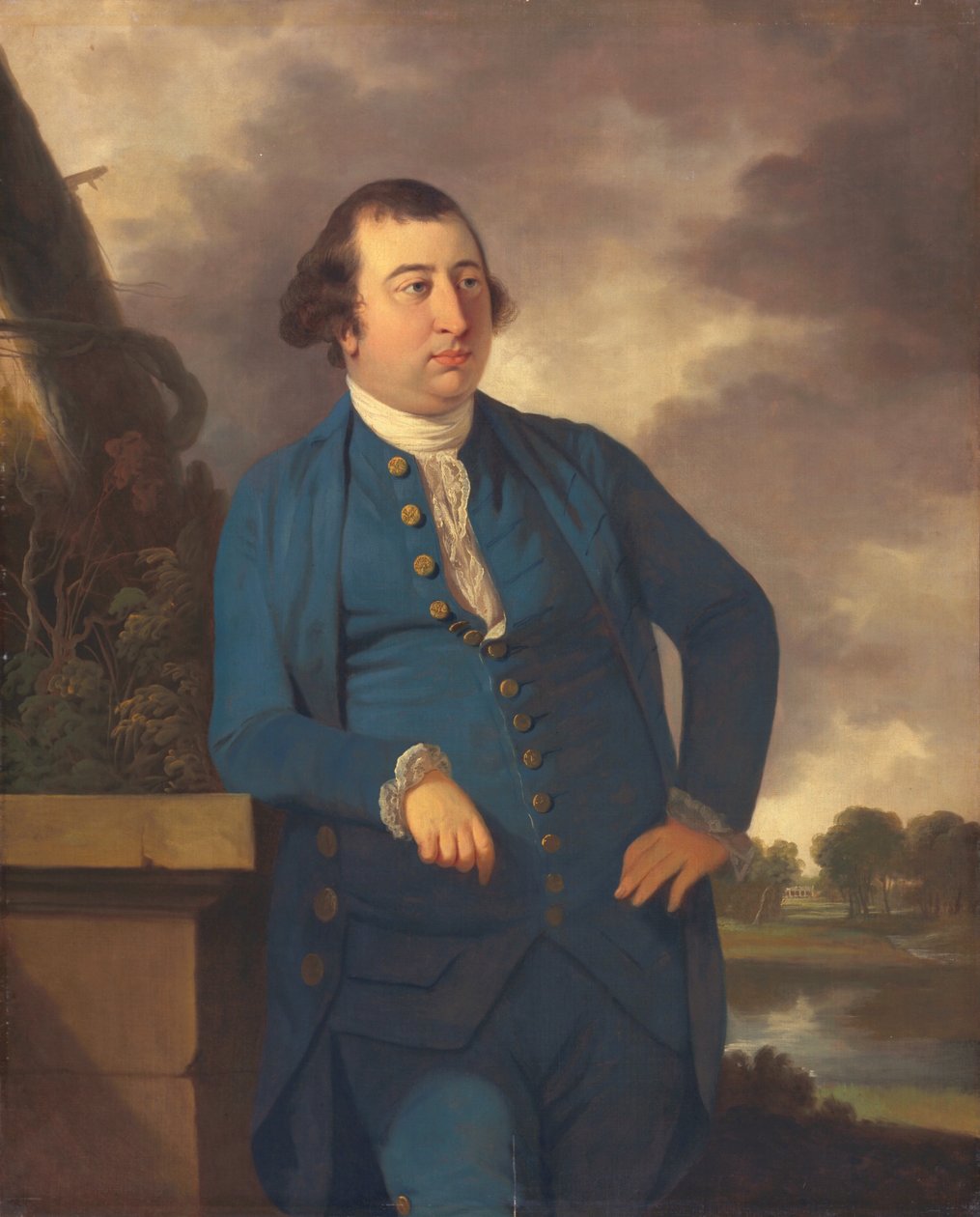 Człowiek w pejzażu indiańskim, ok. 1773 autorstwa Tilly Kettle