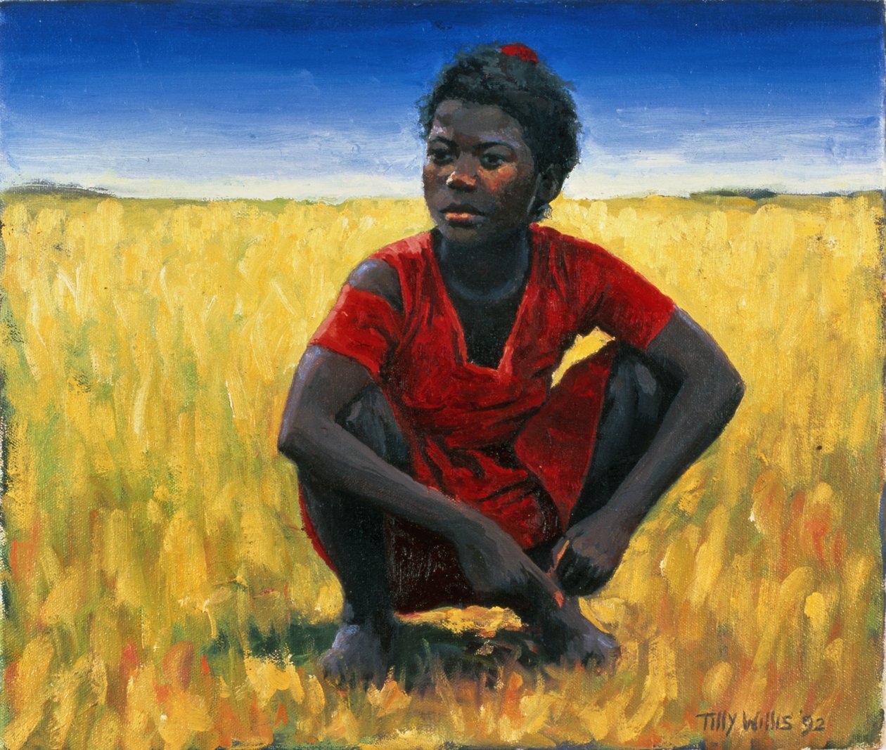 Dziewczyna w czerwieni, 1992 autorstwa Tilly Willis