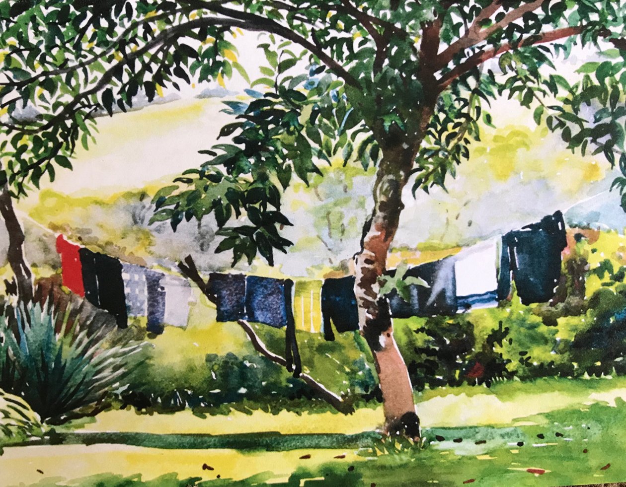 Linia do prania 2017 (akwarela) autorstwa Tilly Willis
