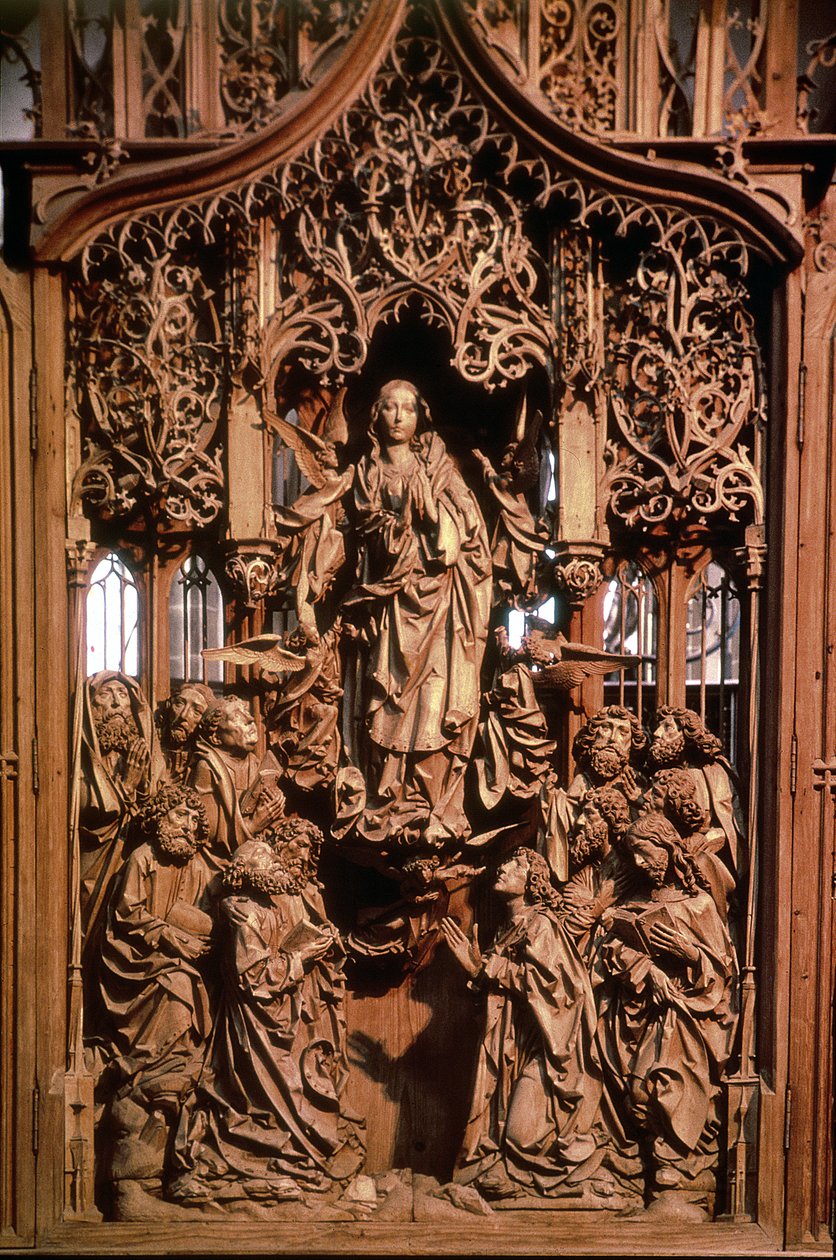 Wniebowzięcie NMP, centralny panel Marienaltaru, 1505-10 (drewno wapienne) autorstwa Tilman Riemenschneider