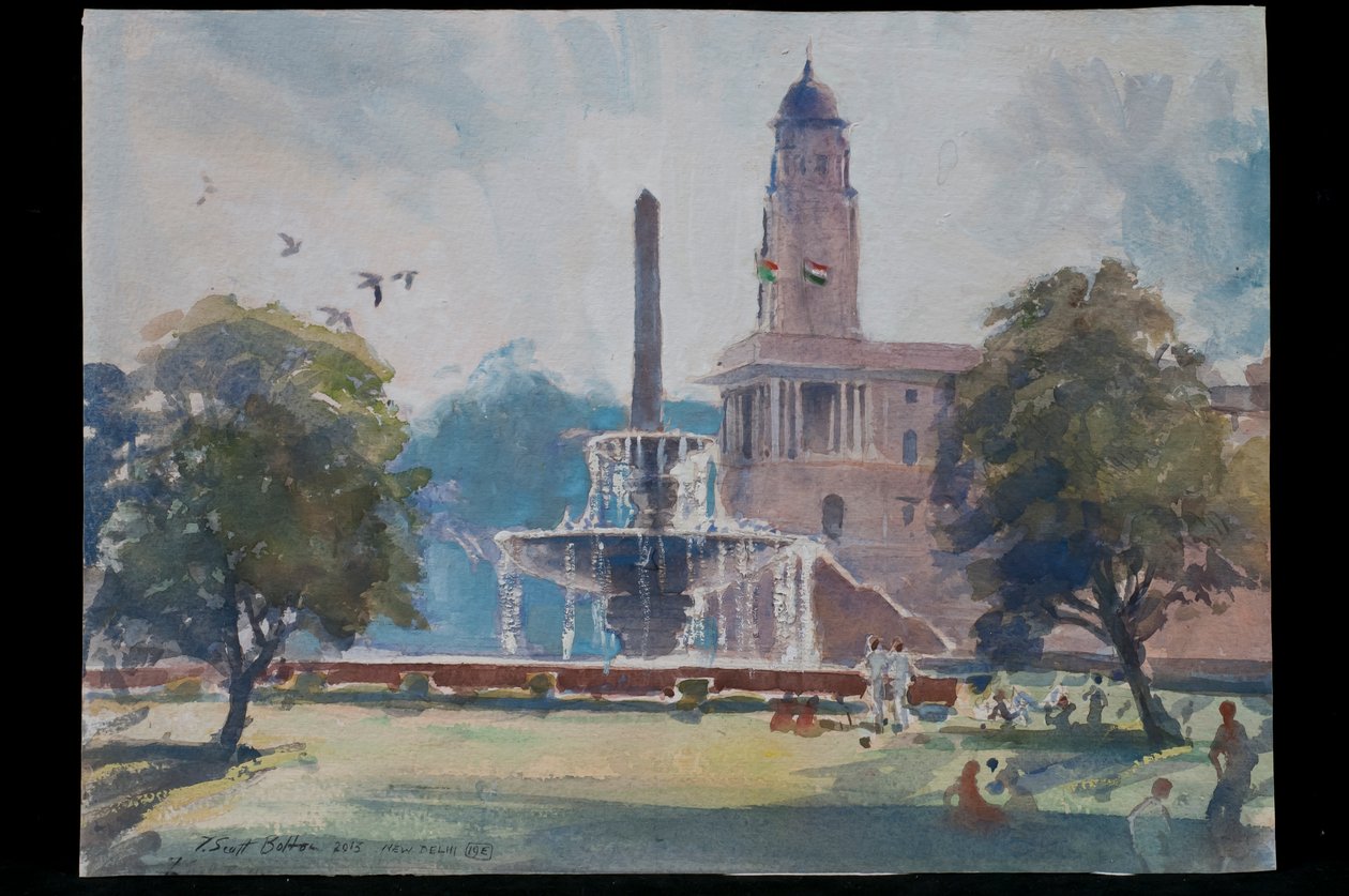 Fontanna, Rajpath, Nowe Delhi, 2013 autorstwa Tim Scott Bolton