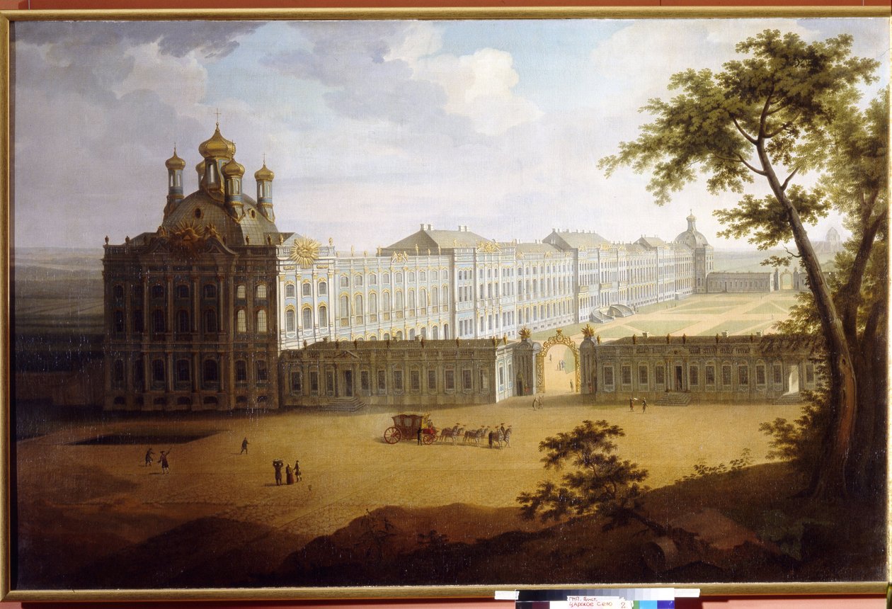 Wielki Pałac w Carskim Siole (Rosja). Obraz Timofieja Aleksiejewicza Wasiljewa (1783-1838), olej na płótnie autorstwa Timofei Alexeyevich Vasilyev