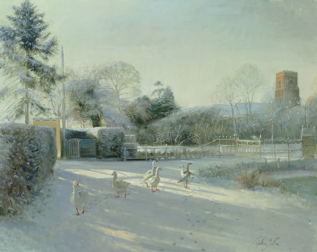Granica kościoła, Bedfield autorstwa Timothy Easton