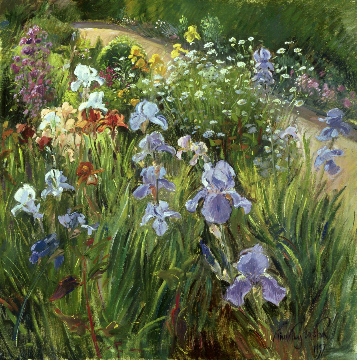 Irysy i stokrotki Oxeye, 1997 autorstwa Timothy Easton