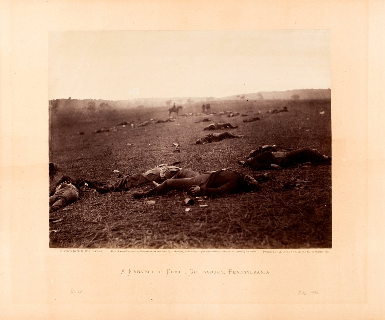 Żniwo śmierci, Gettysburg, Pensylwania autorstwa Timothy H. OSullivan