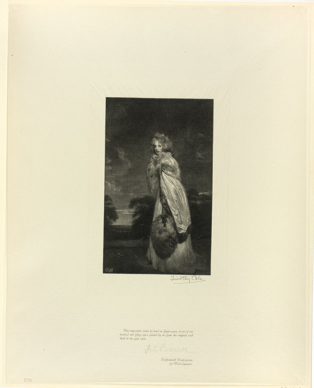 Lady Derby (Miss Farren), ze staroangielskich mistrzów autorstwa Timothy Cole