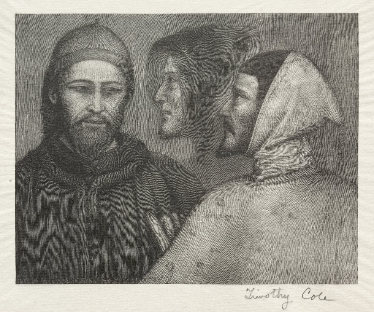 Starzy włoscy mistrzowie: Trzy głowy, 1885. autorstwa Timothy Cole