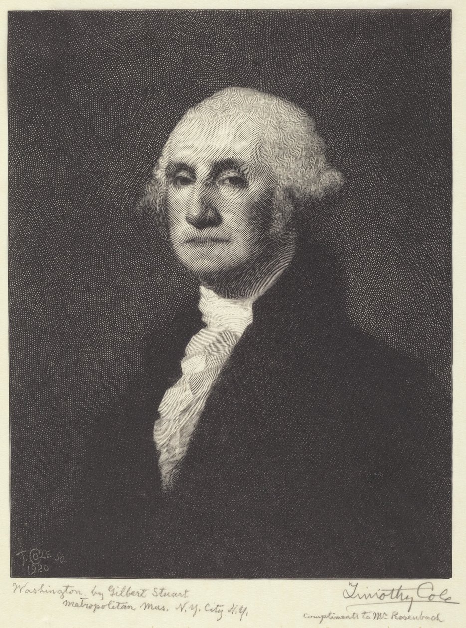 Waszyngton autorstwa Timothy Cole after Gilbert Stuart