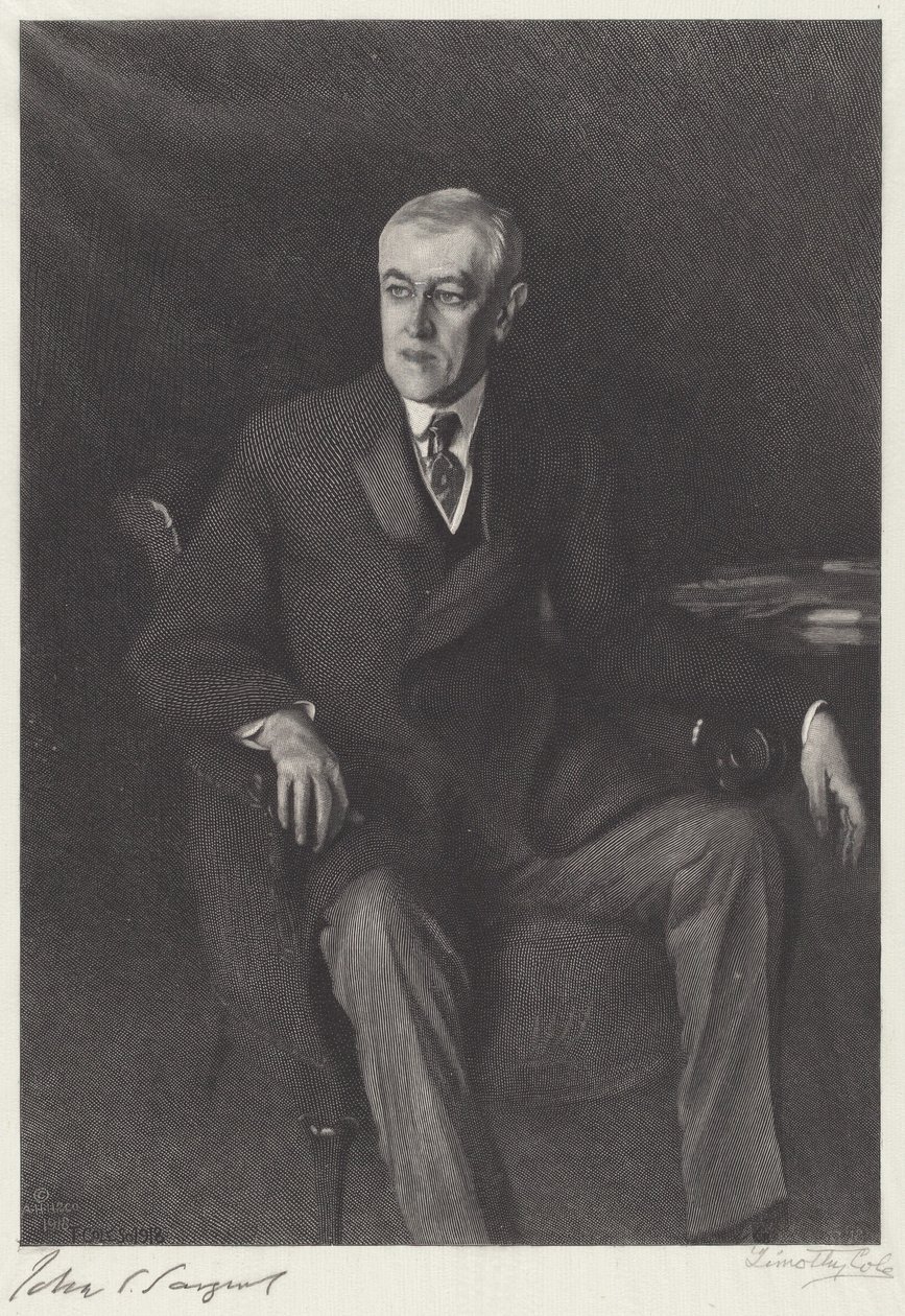 Woodrow Wilson autorstwa Timothy Cole after John Singer Sargent