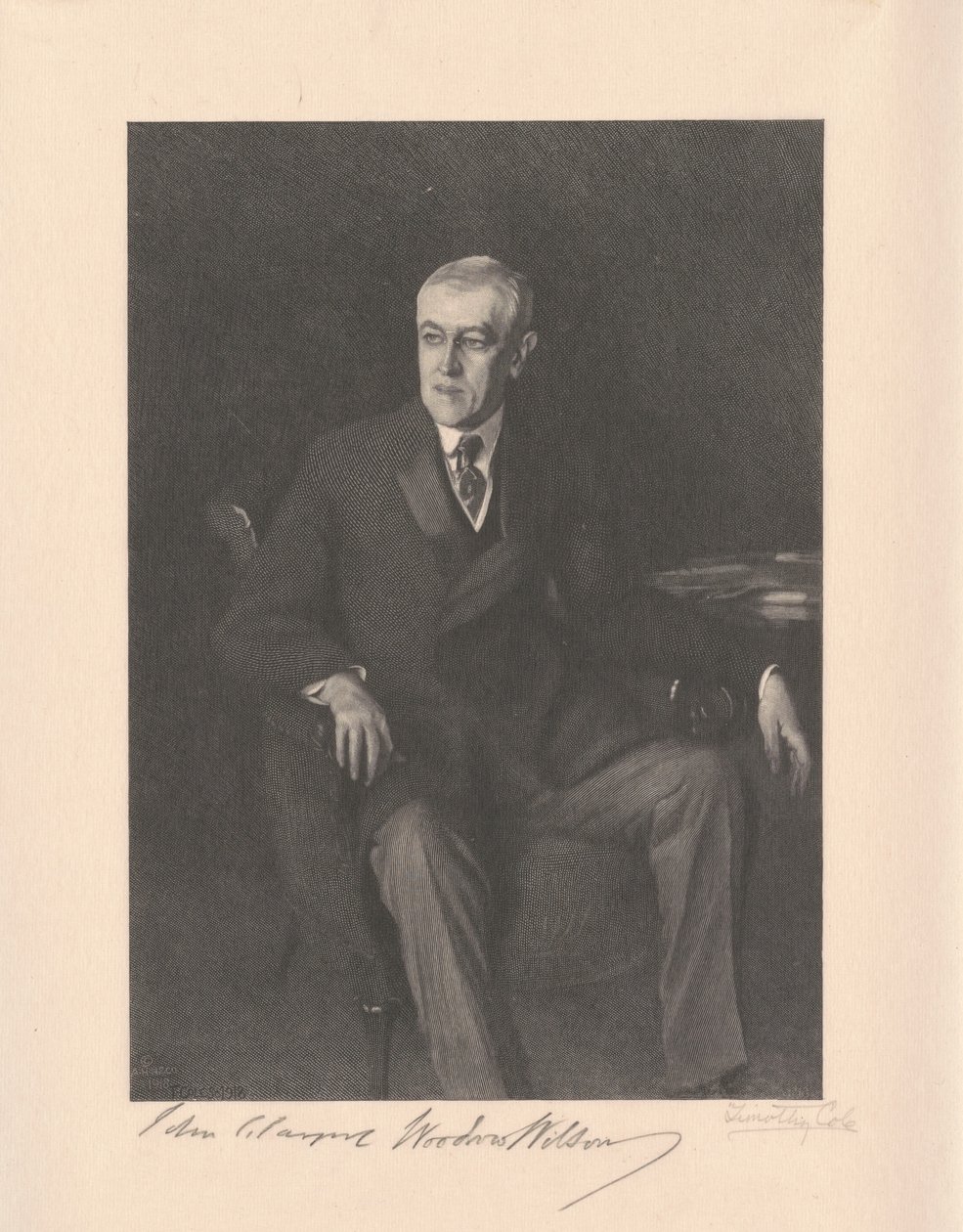 Woodrow Wilson autorstwa Timothy Cole, after John Singer Sargent