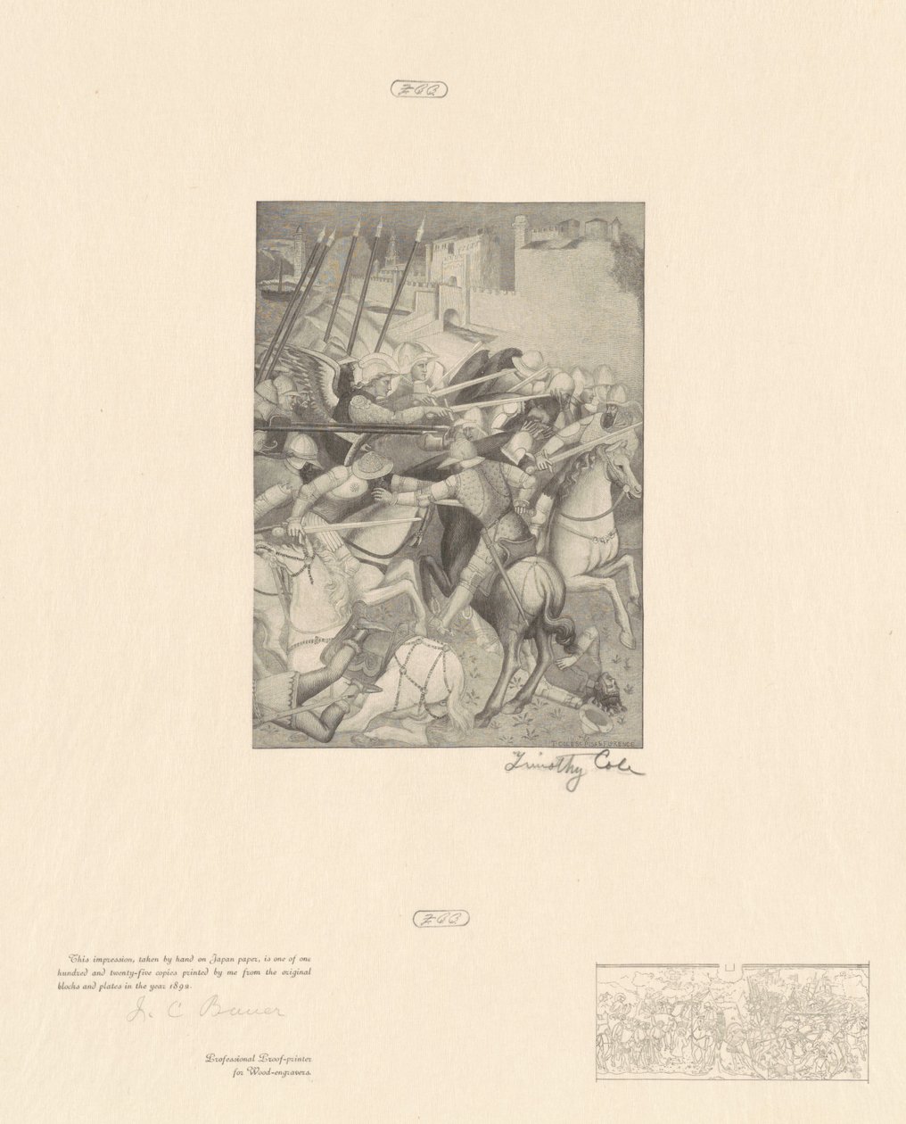 Bitwa pod św. Efezjuszem autorstwa Timothy Cole after Spinello Aretino