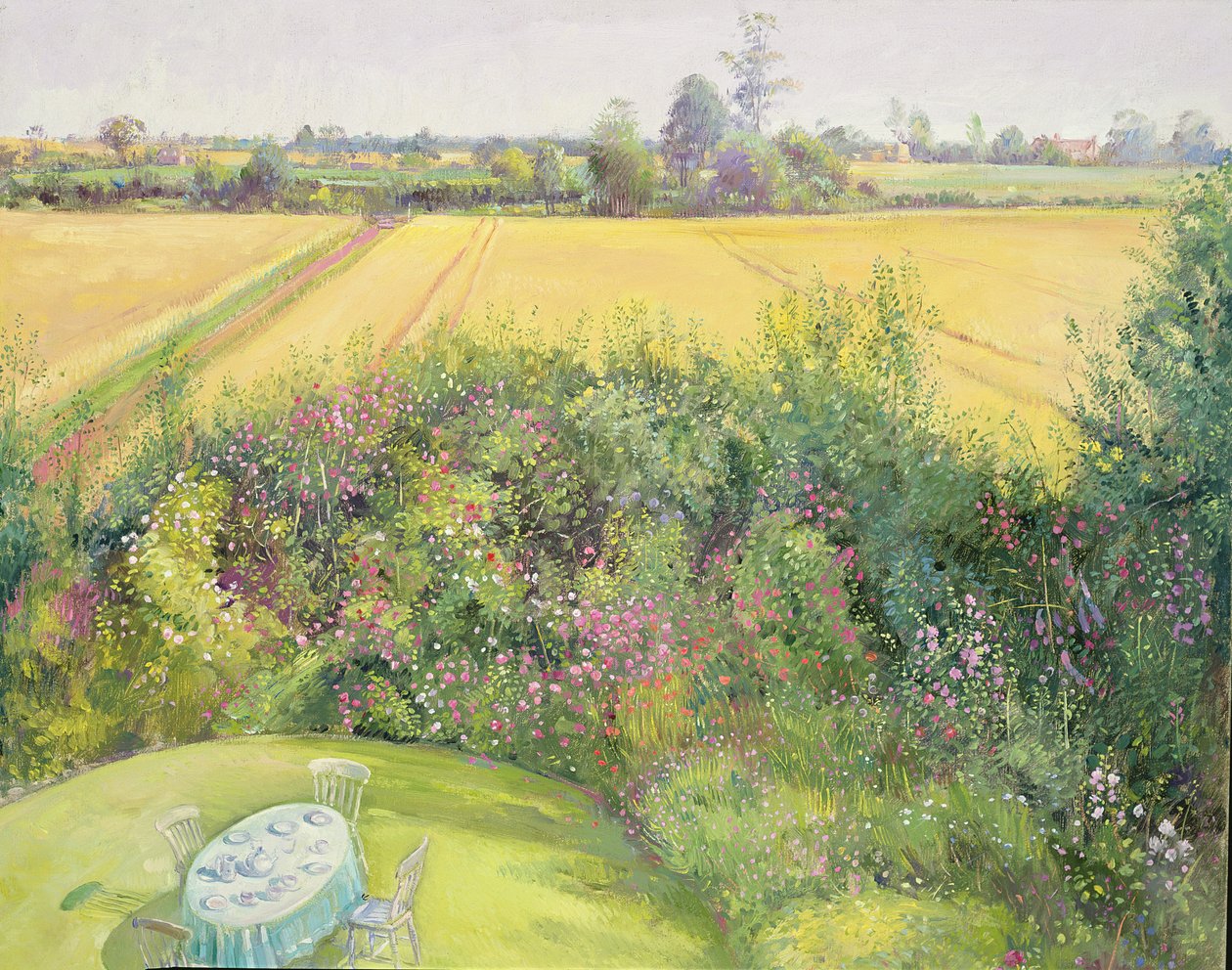 Róże i pole kukurydzy autorstwa Timothy Easton