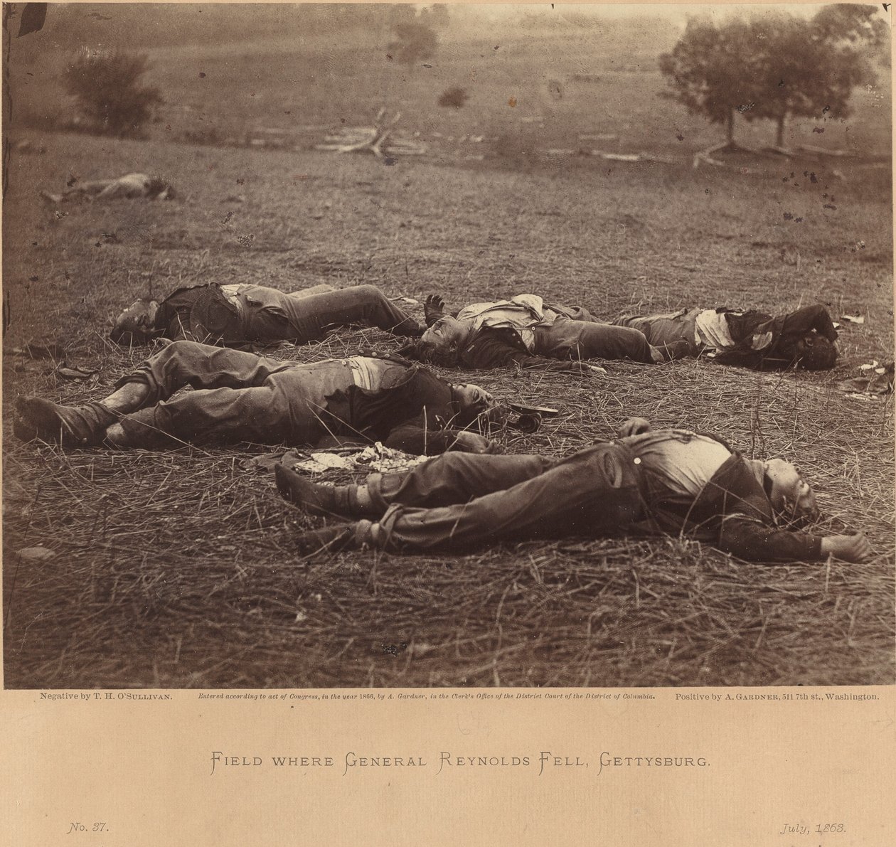 Pole, na którym upadł generał Reynolds, Gettysburg, 5 lipca 1863 r. autorstwa Timothy H. O