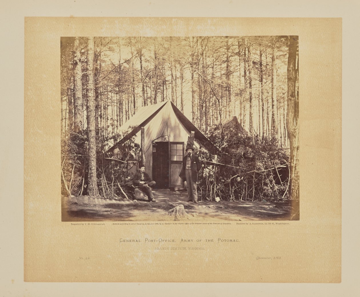 Główny Urząd Pocztowy, Armia Potomaku, Brandy Station, Wirginia autorstwa Timothy H. OSullivan