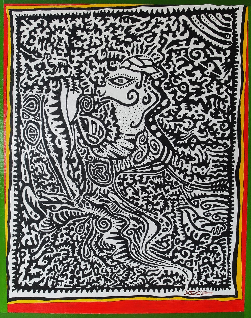 Spirit Genie, 2011, olej na drewnie autorstwa Timothy Nathan Joel