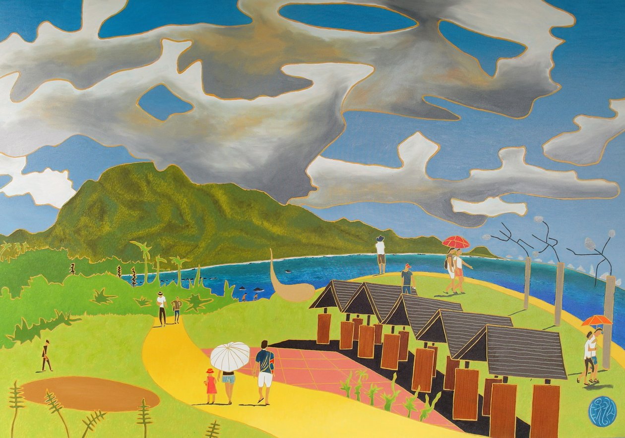 Powrót do domu, Taitung, 2014, olej na płótnie autorstwa Timothy Nathan Joel