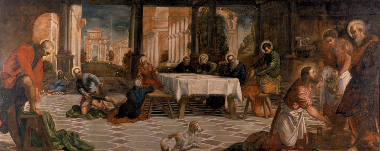 Chrystus myje stopy uczniom autorstwa Tintoretto