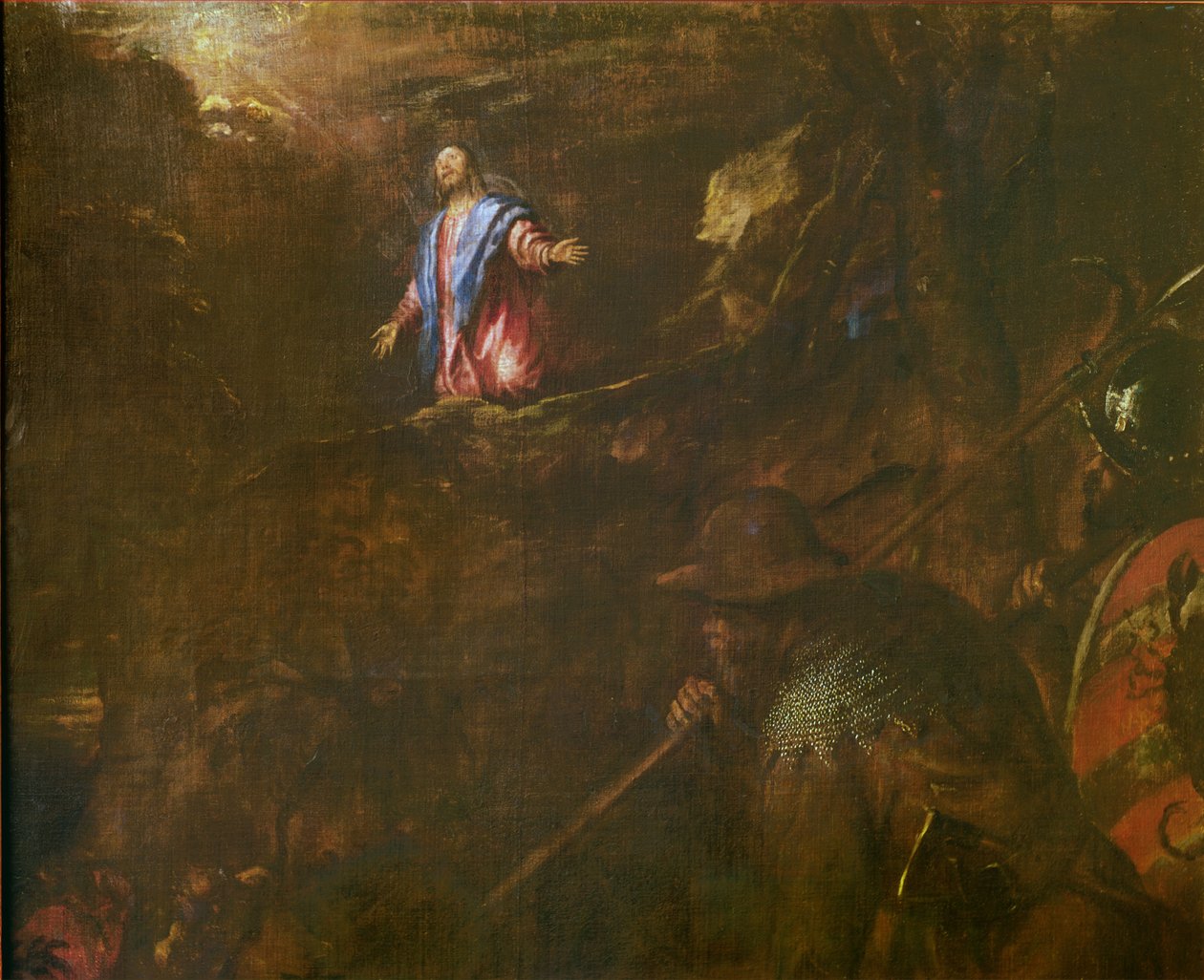 Chrystus w Ogrodzie Oliwnym (fragment), 1562 autorstwa Tiziano Vecelli