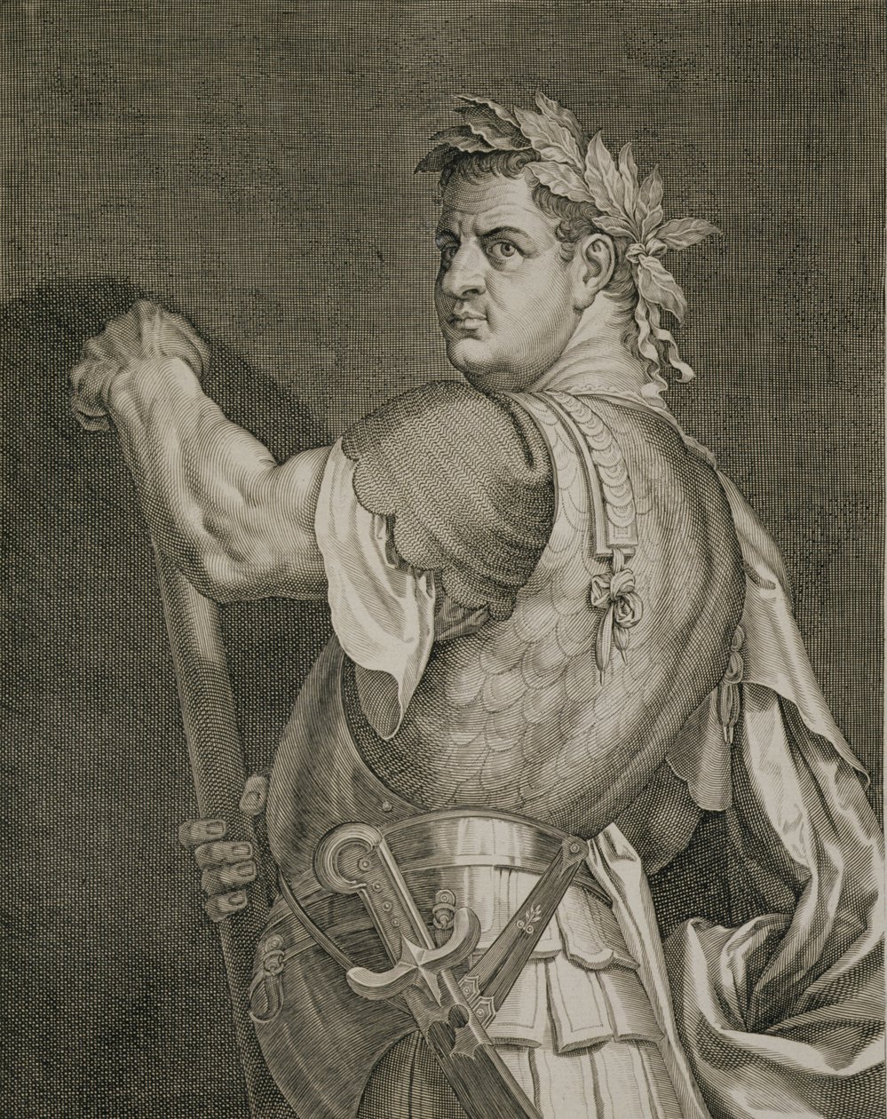 D. Tytus Wespazjan Cesarz Rzymu 79-81 ne wyryty przez Aegidius Sadeler (1570-1629) autorstwa Tiziano Vecelli