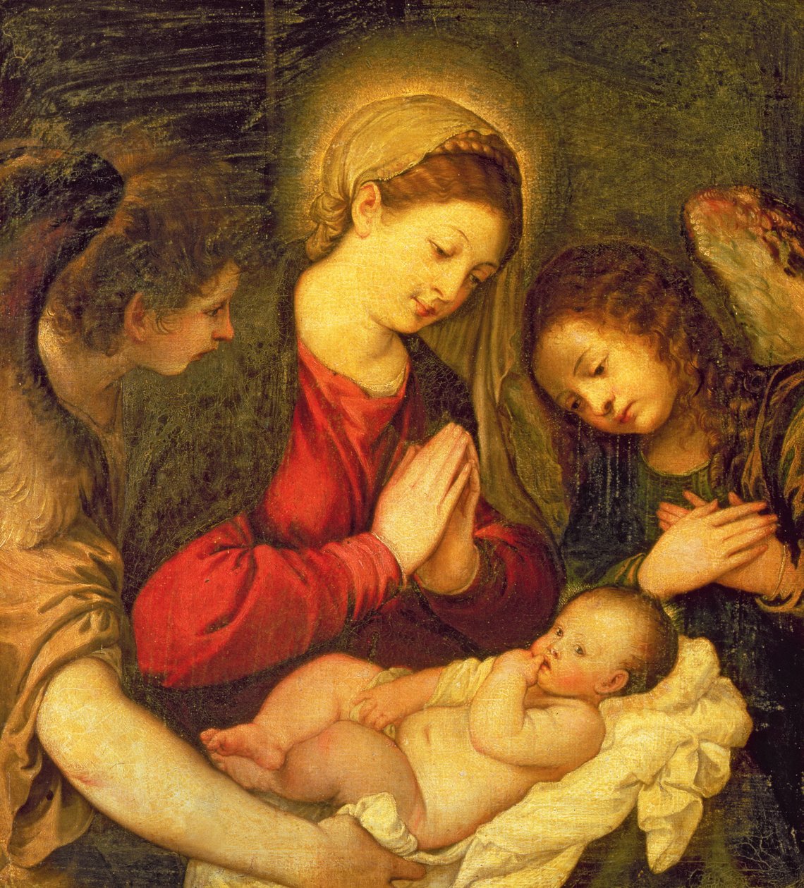 Madonna z Dzieciątkiem i Dwoma Aniołami autorstwa Tiziano Vecelli
