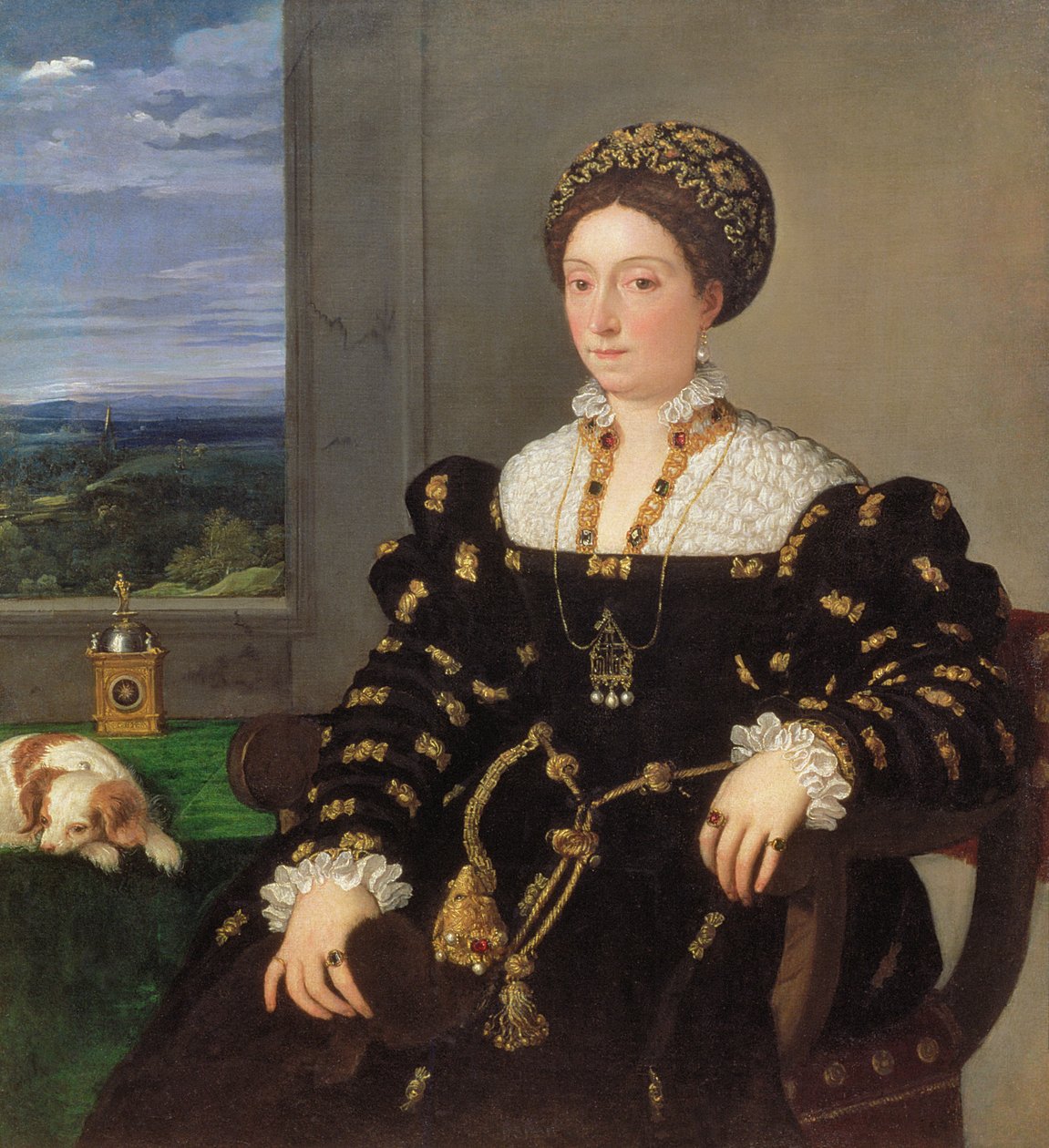 Portret Eleonory Gonzaga della Rovere, 1536 autorstwa Tiziano Vecelli