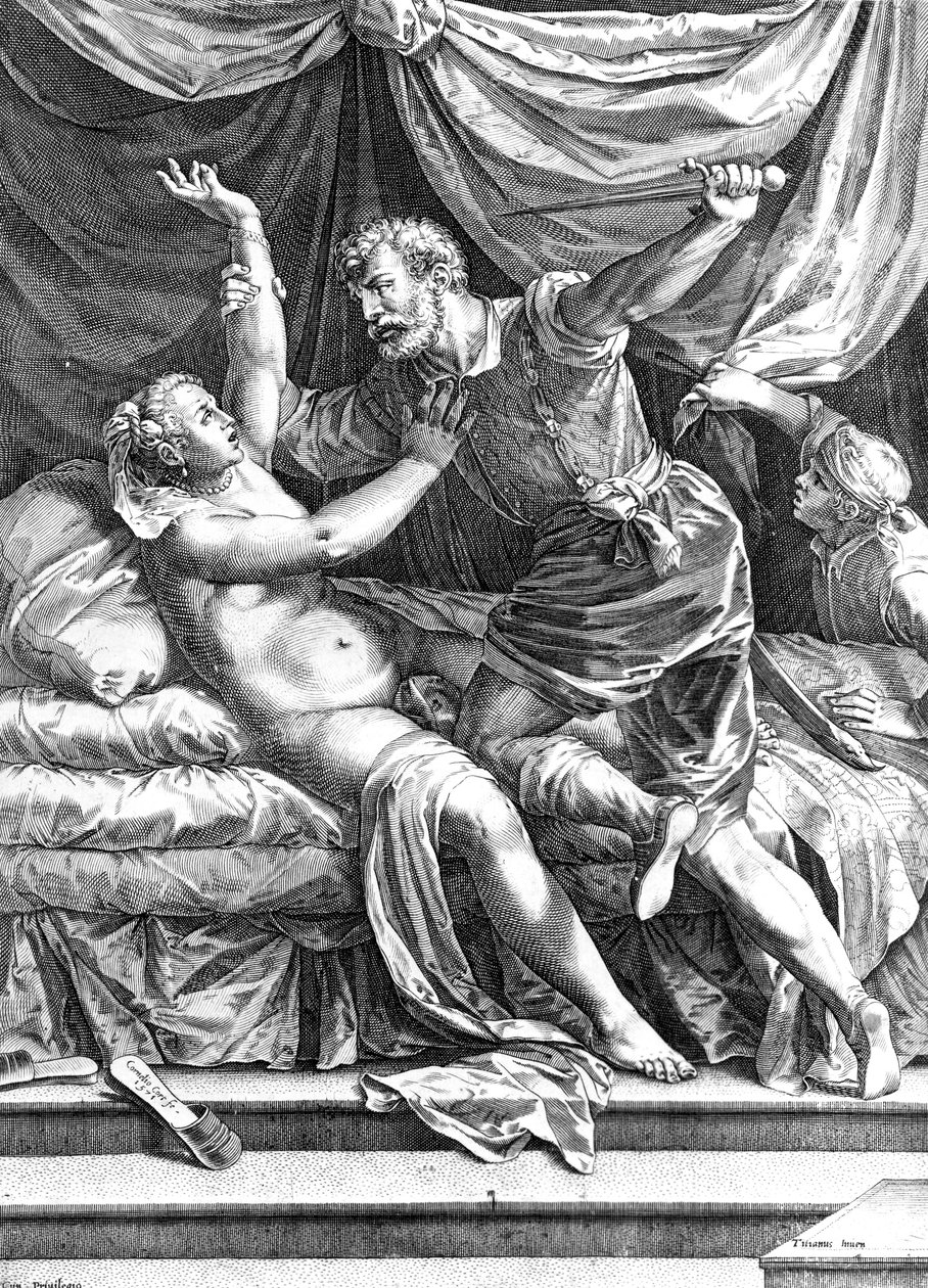 Tarquin i Lukrecja, Cornelis Cort, 1571 autorstwa Tiziano Vecelli